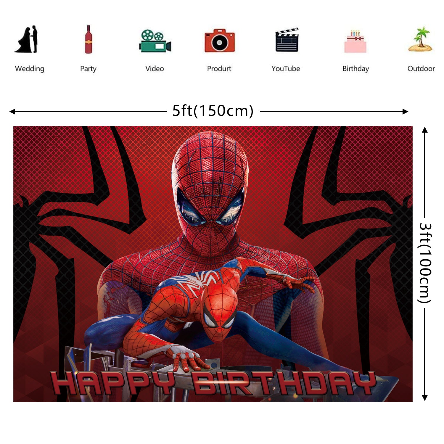 Spider-Man Rubber Balloon Banner Set Secondary image