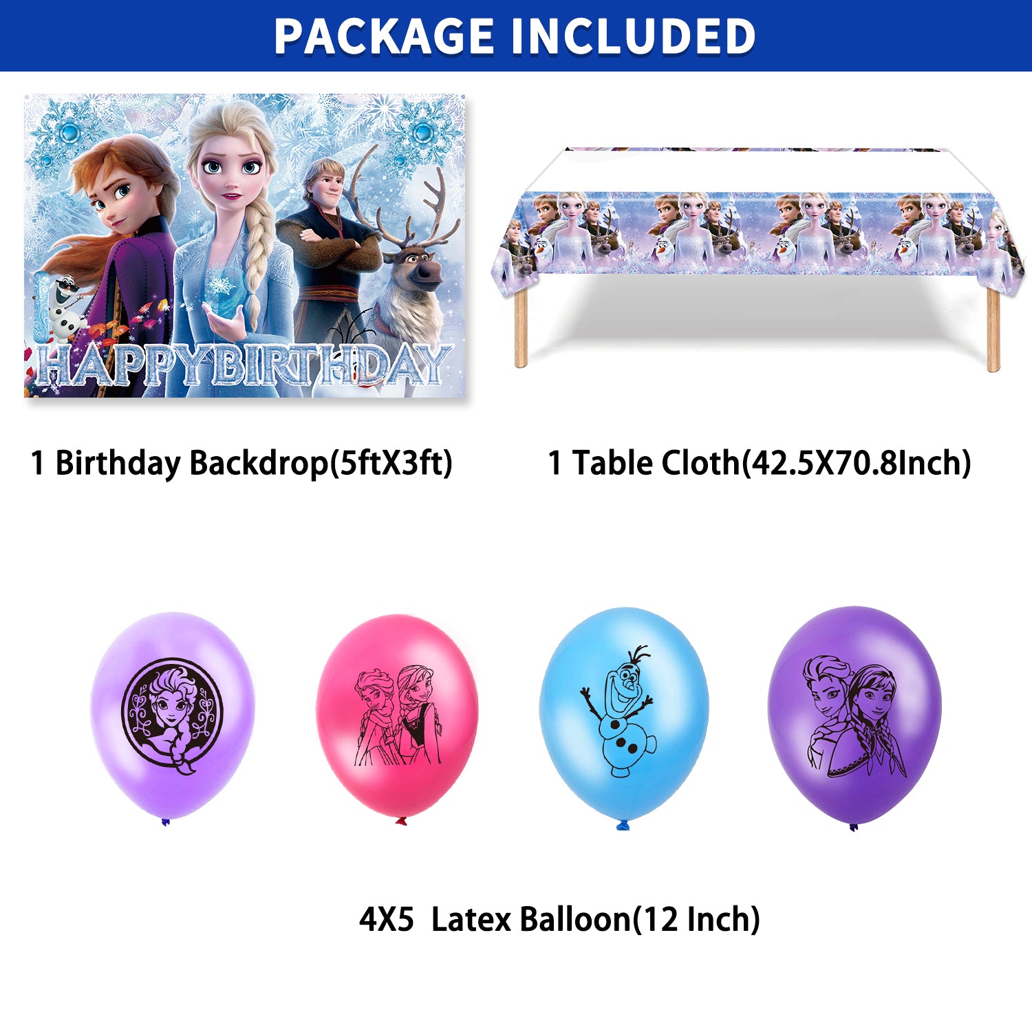 Kit de guirlande de ballons en papier La Reine des Neiges Image secondaire du produit